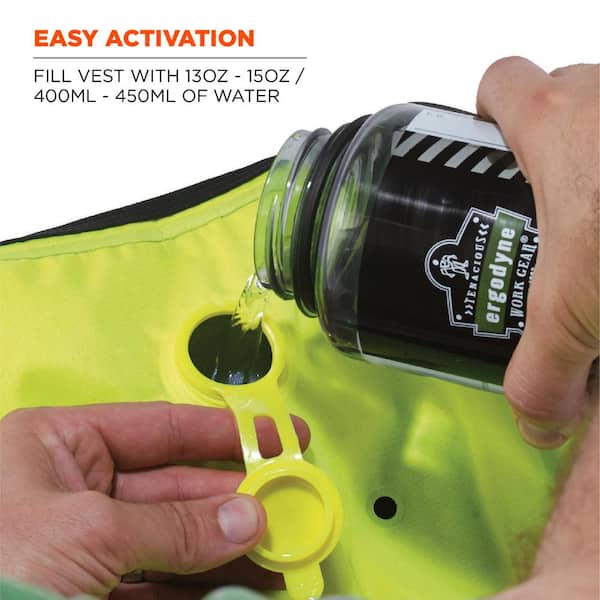 Ergodyne Chill-Its 6685 Unisex 4XL Lime Dry Evaporative Cooling Vest with  Zipper Closure 6685 The Home Depot