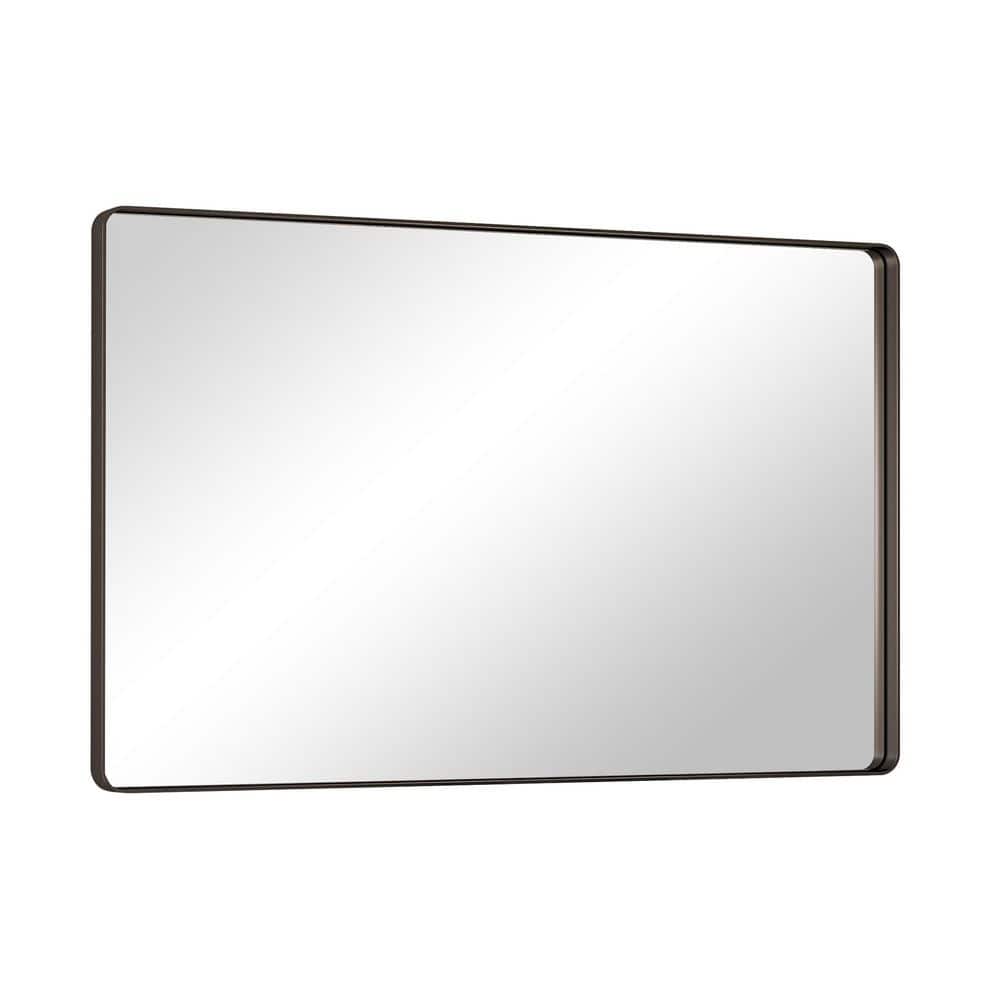 48 in. W x 30 in. H Modern Rectangular Black Bathroom Mirror Aluminum Framed Wall Bathroom Vanity Mirror price history on PriceWatchPro