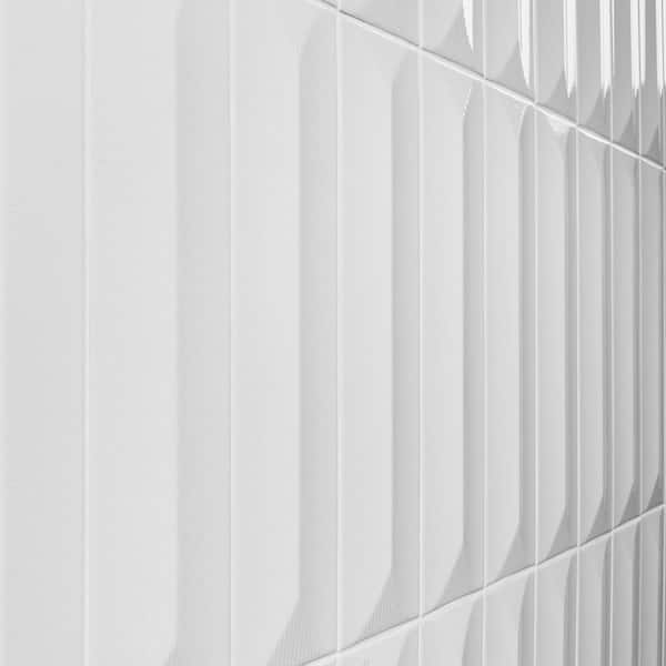 Ivy Hill Tile Colorwave Inflex White 4.43 in. x 17.62 in