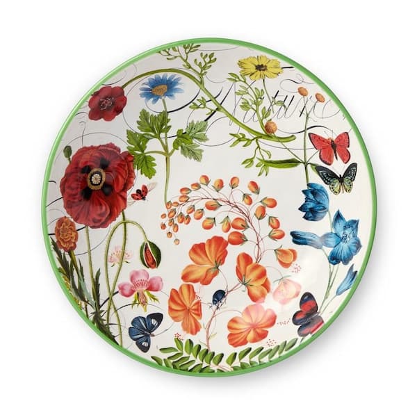 Certified International 13 in. 128 fl. oz. Multi-Colored Ceramic Greenhouse Serving Bowl