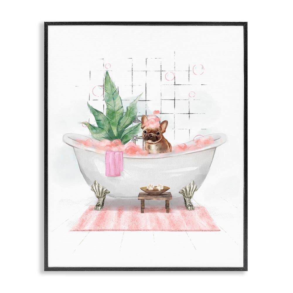 Glam Pug in Tub by Ziwei Li Black Framed Animal Giclee Art Print 14 in. x 11 in. price history on PriceWatchPro