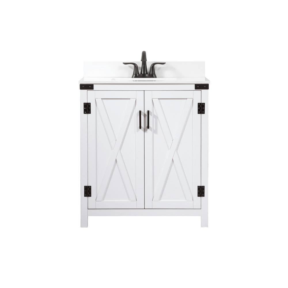 Simply Living 30 in. W x 19 in. D x 34 in. H Bath Vanity in White with Ivor