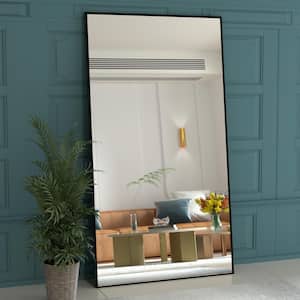 Stylish 32 in. W x 71 in. H Oversized Mirror Floor Mirror Rectangular Metal Frames for Bedroom Dressing Room in Black