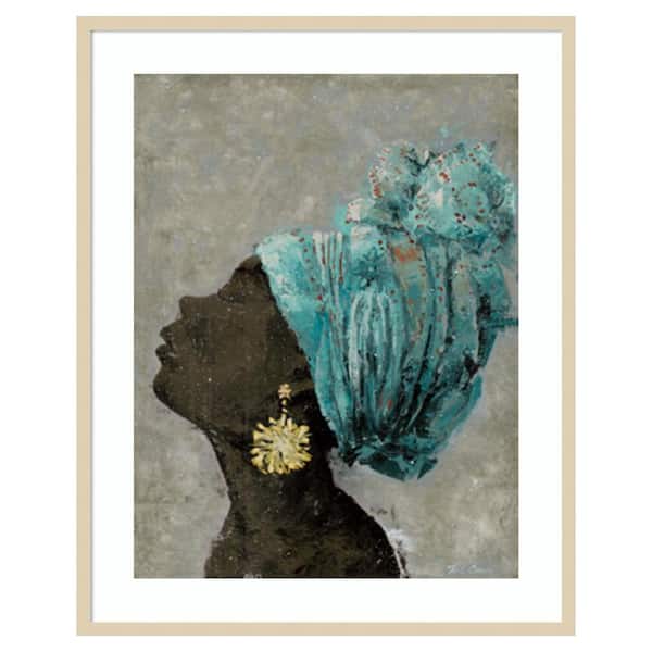 Amanti Art Profile of a Woman II by Marie Elaine Cusson 33 in. W x 41 in. H. Wood Framed Wall Art Print Framed in Brown