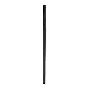 Newtown 2 in. x 2 in. x 6 ft. Black Aluminum Fence Line Post with Flat Cap