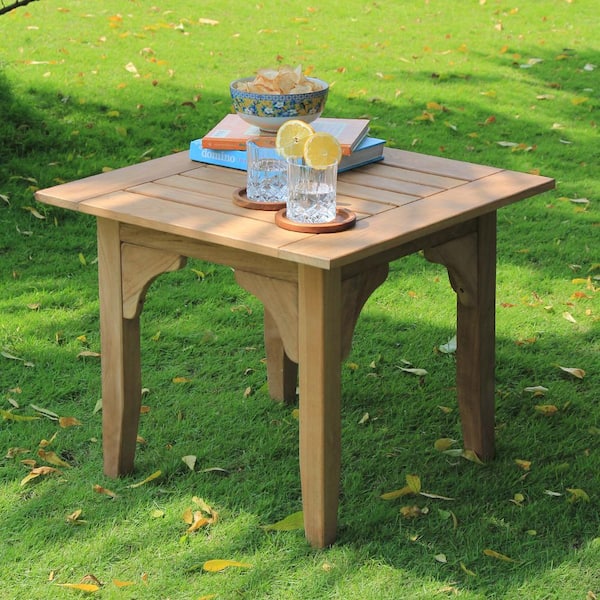 Cambridge Casual Caterina Natural Teak Wood Outdoor Side Table