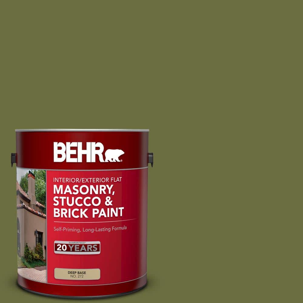 1 gal. #M340-7 Classic Avocado Flat Interior/Exterior Masonry, Stucco and B