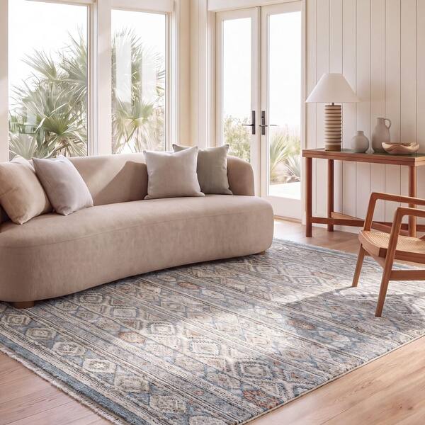Grove 5 ft. x 8 ft. Blue/Ivory Tribal GOV670M Area Rug