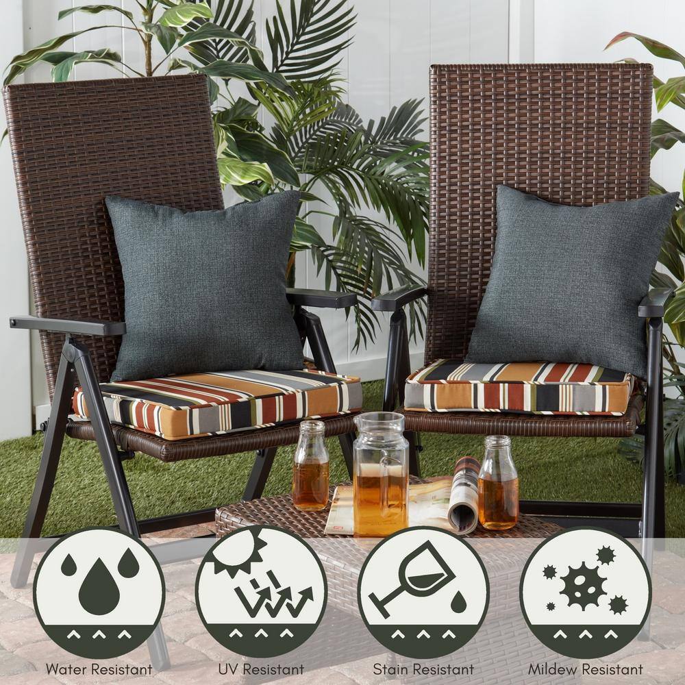 Carbon 17" Square Outdoor Throw Pillow Set