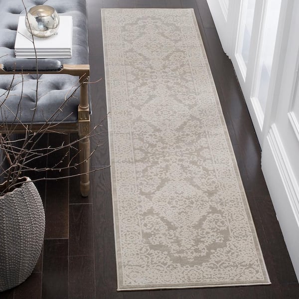 Princeton 2 ft. x 7 ft. Gray/Beige Border Runner Rug