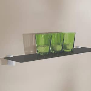 24 in. x 8 in. x 5/16 in. Line Shelf in Black Glass