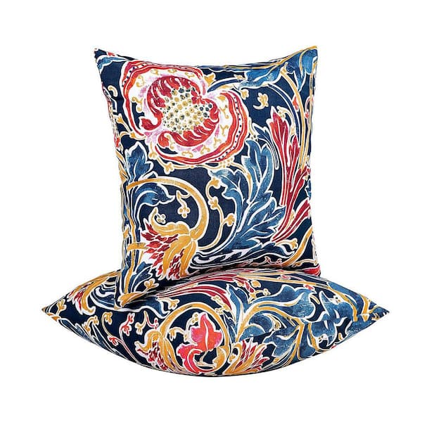 Outdoor Throw Pillows Waterproof (Set-2) Patio Pillows 18 x 18 in. Decorative Pillow