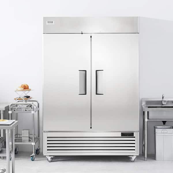 Commercial Refrigerator 44.21 Cu.ft. Reach In 54.4 in. W Upright Refrigerator 2 Doors Auto-Defrost Stainless Steel