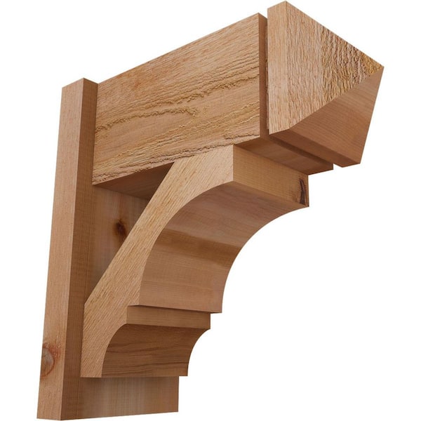 Ekena Millwork 8 in. x 18 in. x 18 in. Balboa Arts and Crafts Rough Sawn Western Red Cedar Outlooker