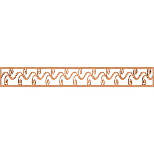 Ekena Millwork Tilden Fretwork 0.375 in. D x 46.5 in. W x 6 in. L Cherry Wood Panel Moulding