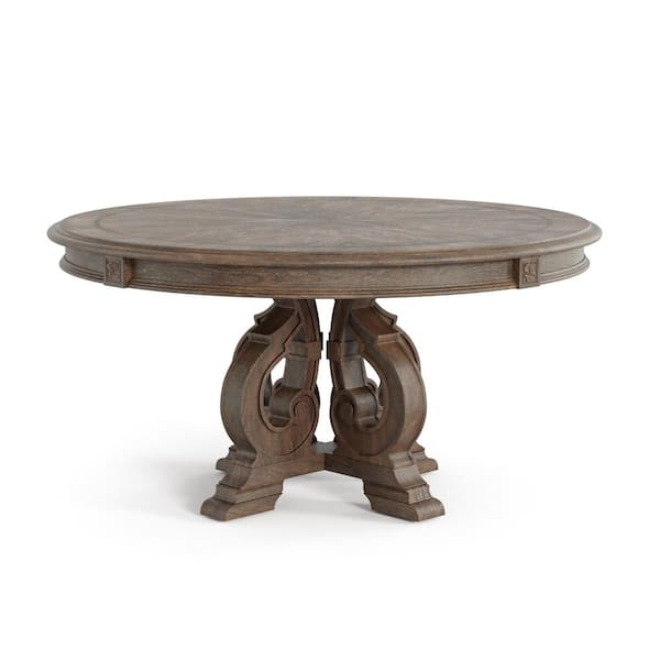 Rustic round dining table best sale for 6