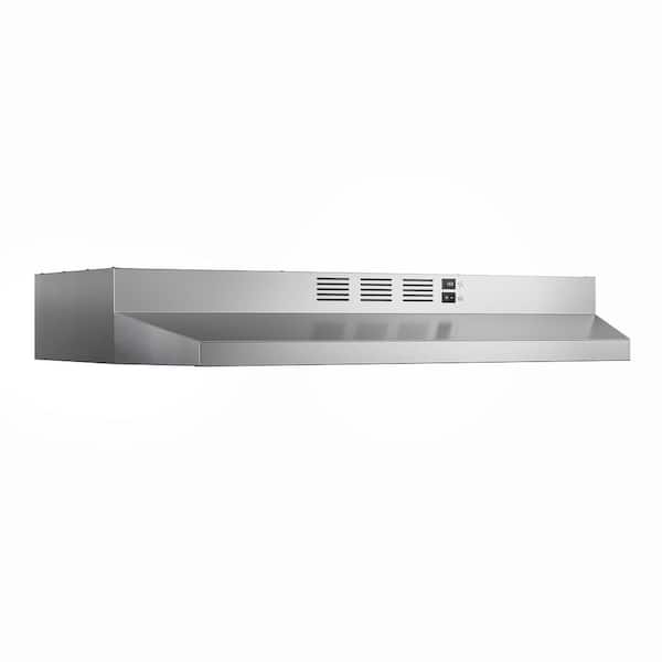 30 in. 300 CFM Ductless Convertible Under Cabinet Range Hood in Stainless Steel with LED Light, Filter and 2-Way Venting