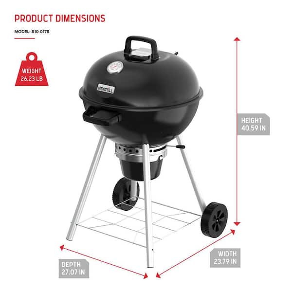 Nexgrill 22.5 in. Deluxe Kettle Charcoal Grill in Black 810-0178