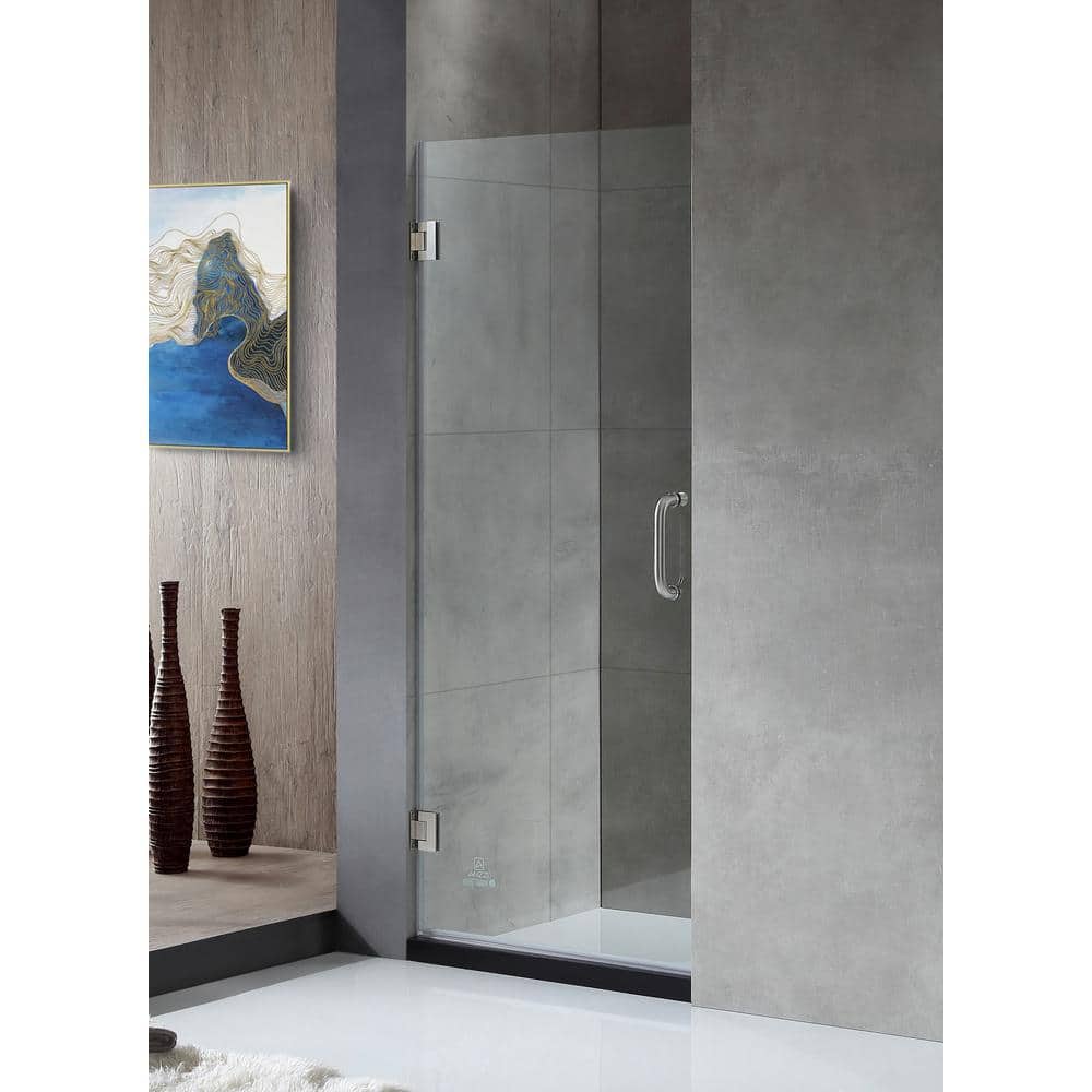 ANZZI 72 x 30 inch Frameless Frosted Shower Door in Brushed Gold, Passion Water  Repellent Glass Shower Door with Seal Strip Parts and Handle, 3/8 inch Glass  Hinged with Handle, SD-AZ09-02BG 
