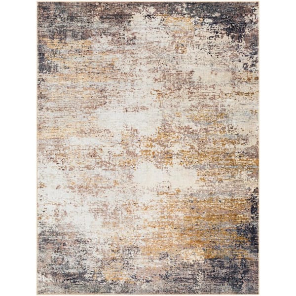Livabliss Fenton Camel/Navy 4 ft. x 6 ft. Indoor Area Rug