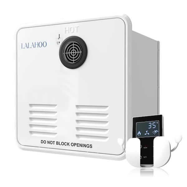 JINJUNYE 65000BTU 2.8 GPM RV Tankless Water Heater, 0.15 Gal Natural Gas Water Heater with Remote, Compatible with all RV