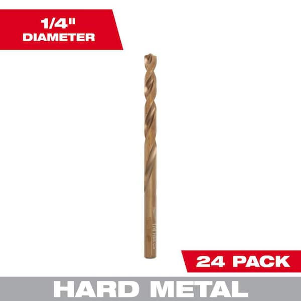 1/4 in. Cobalt Red Helix Twist Drill Bit (24-Pack)