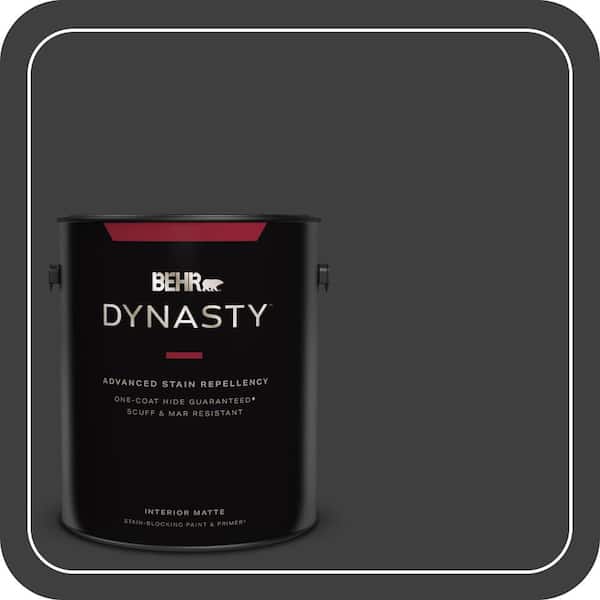 BEHR DYNASTY 1 gal. Black One-Coat Hide Matte Interior Stain-Blocking Paint & Primer