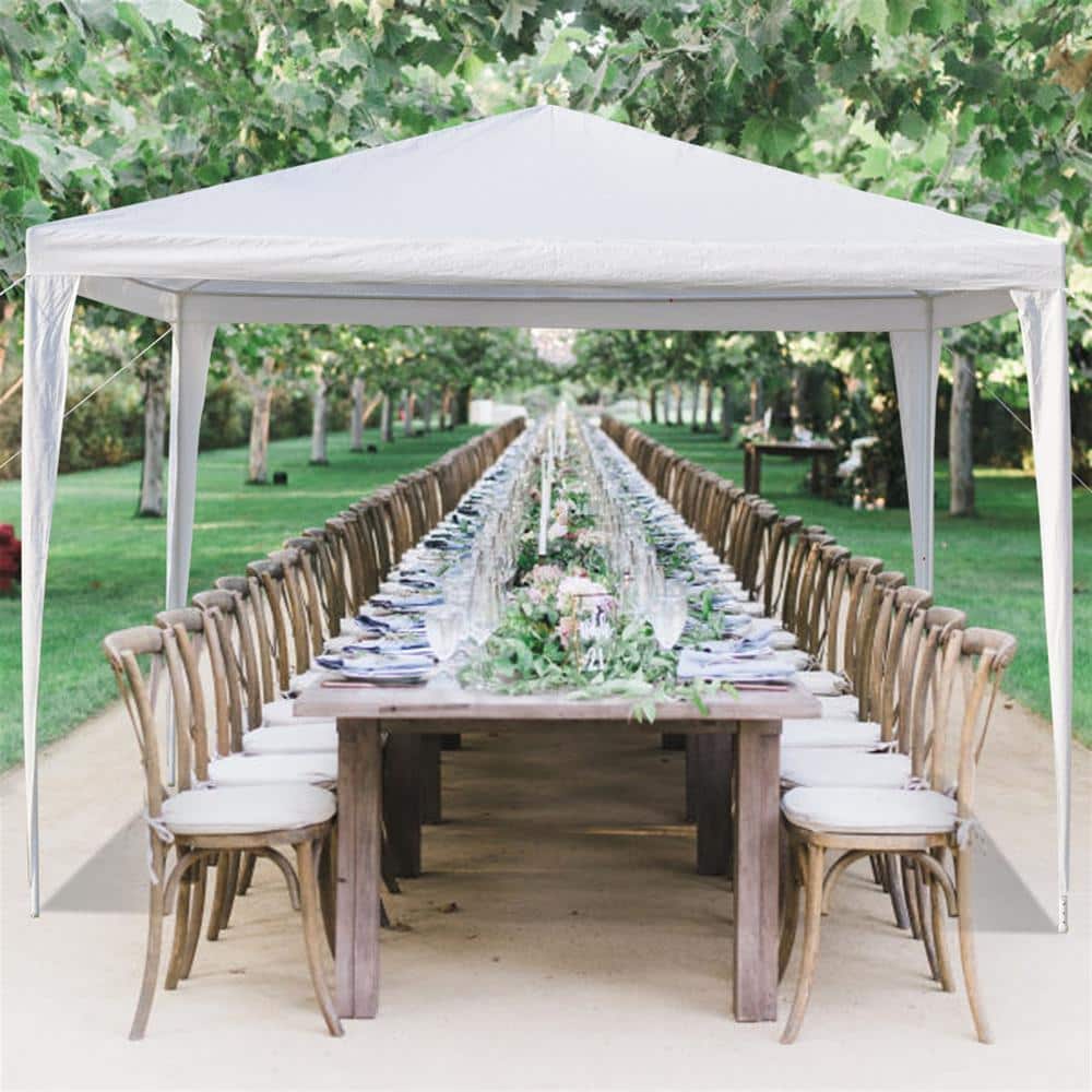 10x10 White Waterproof PE Cloth Party Tent with Removable Sidewalls