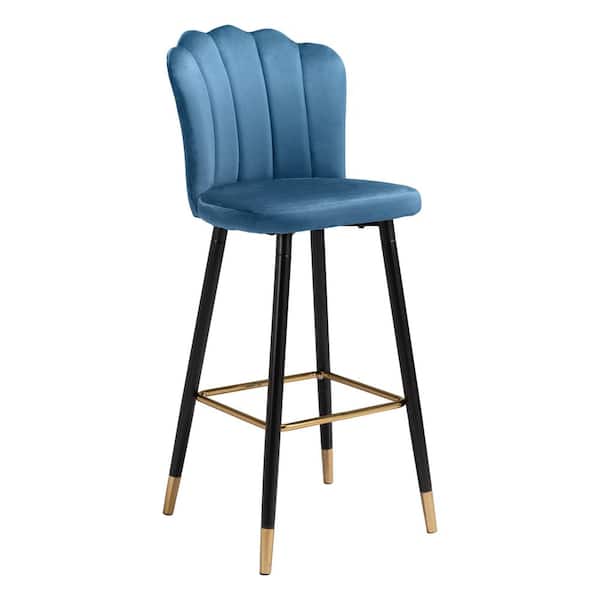 ZUO Zinclair Blue 100% Polyester Bar Chair