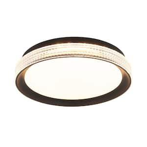 Aston 15 in. 1-Light Black 5CCT Integrated Selectable LED Flush Mount