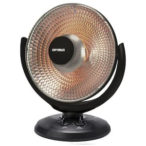 14 in. Oscillating Dish Heater in Black