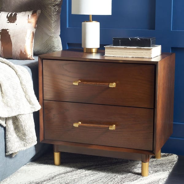 Justice Walnut 2-Drawer Nightstand