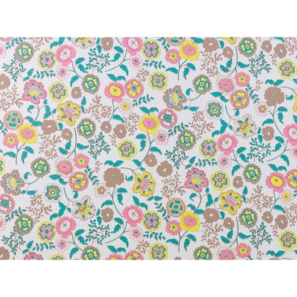 Fablon Multi-Colored Fleur White Adhesive Film (Set of 2)