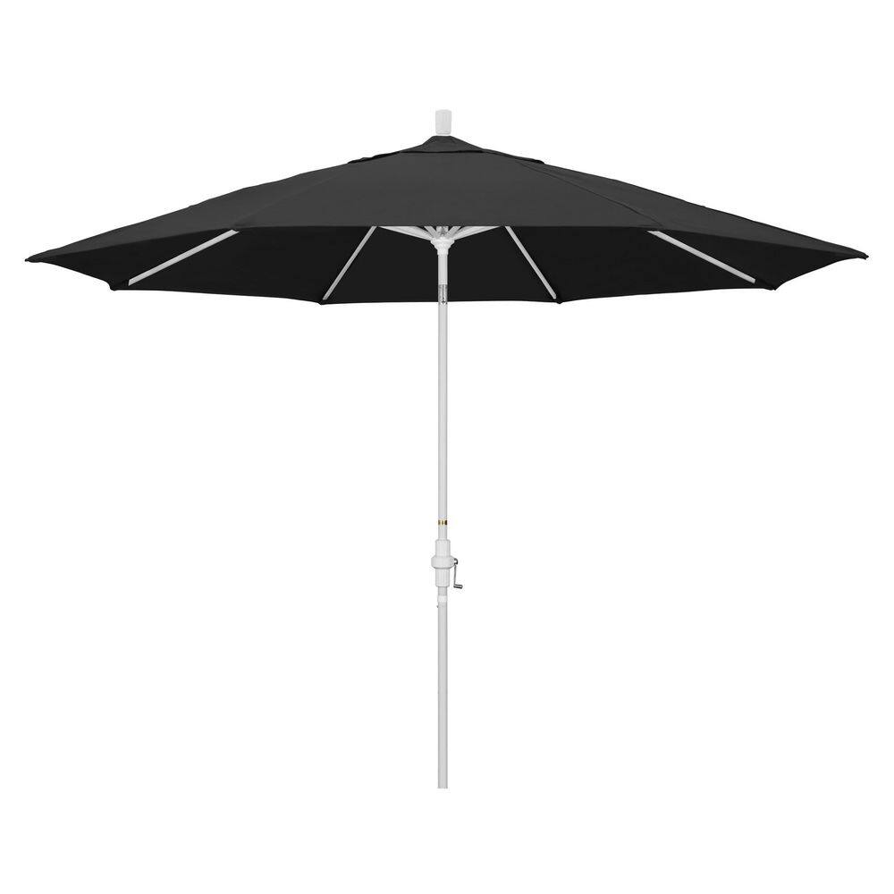 11 ft. Matted White Aluminum Market Patio Umbrella with Aluminum Ribs Collar Tilt Crank Lift in Black Pacifica price history on PriceWatchPro