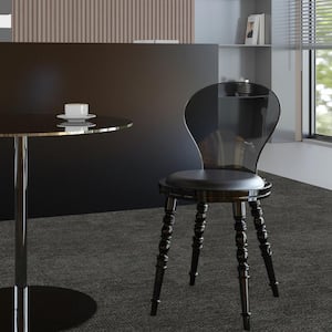 Nova 16.5 in. Indoor Smoke Black Leatherette Padded Seat Finish Acrylic Chairs