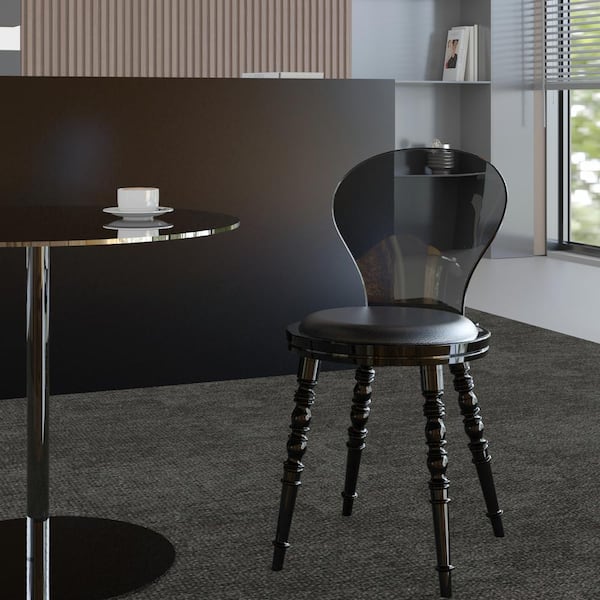 Warehouse of Tiffany Nova 16.5 in. Indoor Smoke Black Leatherette Padded Seat Finish Acrylic Chairs