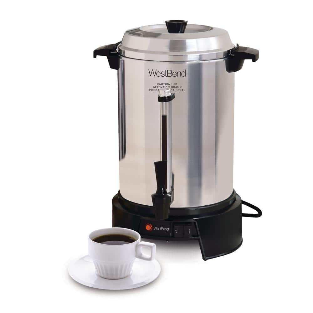 Polished Aluminum 55-Cup Commercial Coffee Urn with Automatic Temperature Control