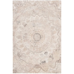 Marquee Beige/Ivory Doormat 3 ft. x 5 ft. Floral Oriental Area Rug