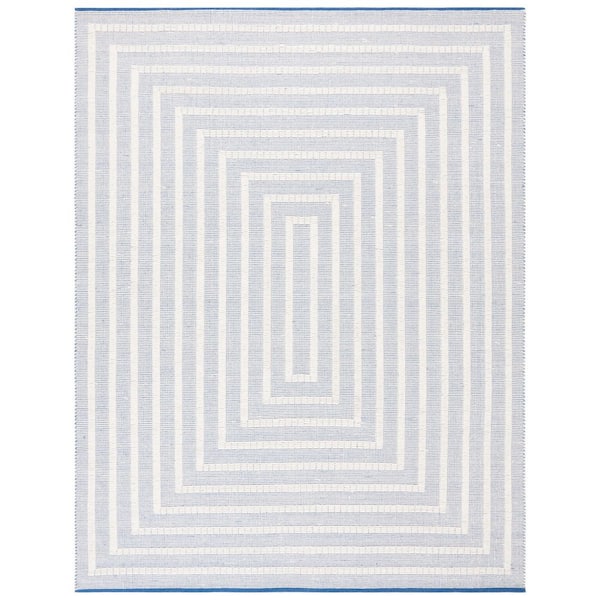 Natura 8 ft. x 10 ft. Blue/Ivory Ascending Squared Area Rug