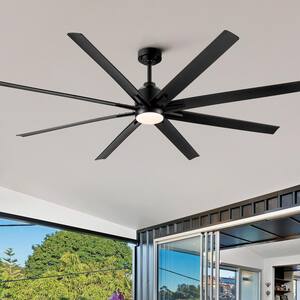 72 in. Integrated LED Indoor Black Windmill Ceiling Fan with DC Motor, Remote Control