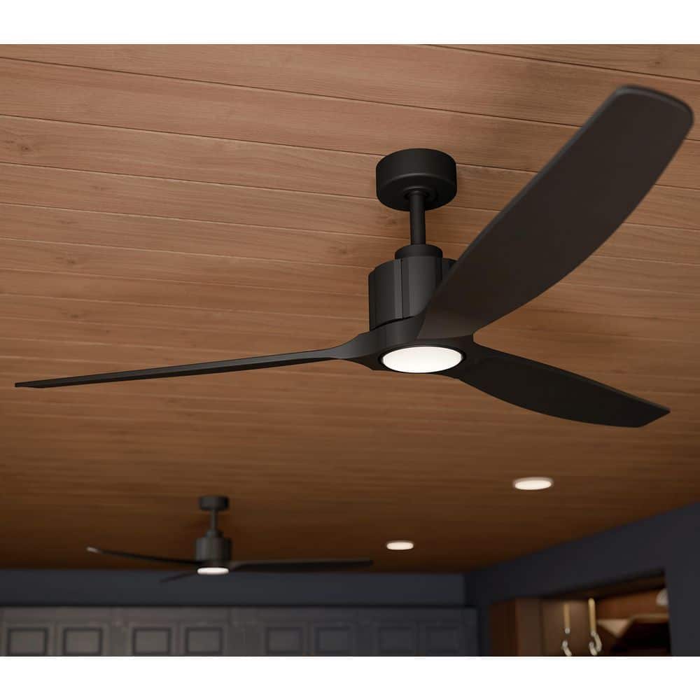 Calyx 3 Blade 60 Inch Indoor Ceiling Fan in Matte Black with Solid Wood Matte Black Blades price history on PriceWatchPro