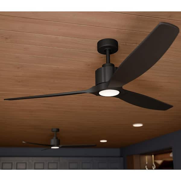 Calyx 3 Blade 60 in. Indoor Ceiling Fan in Matte Black with Solid Wood Matte Black Blades