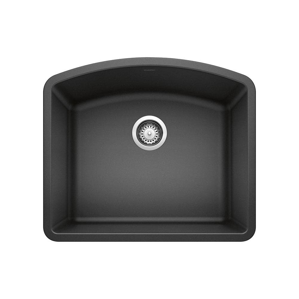 Blanco DIAMOND SILGRANIT 24 06 In Undermount Granite Composite   Anthracite Blanco Undermount Kitchen Sinks 440174 64 1000 