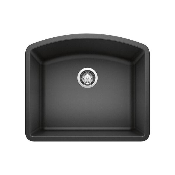 Blanco DIAMOND SILGRANIT 24.06 in. Undermount Granite Composite Anthracite Single Bowl Kitchen Sink