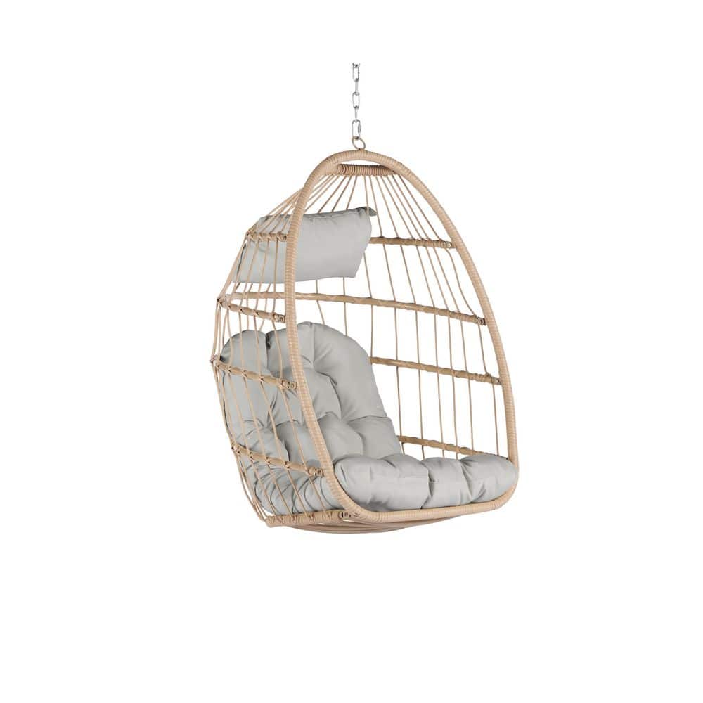Wicker Outdoor Garden Rattan Egg Swing Chair Hanging Porch Swing Chair with