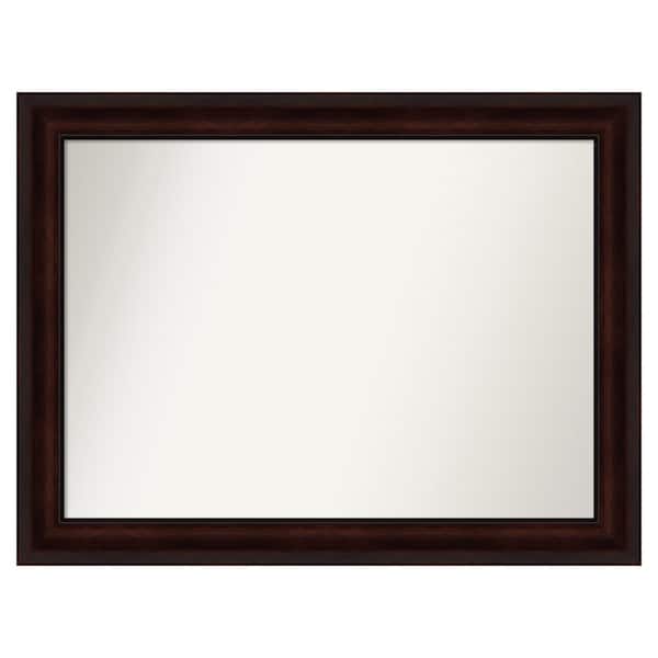 Amanti Art Coffee Bean Brown 37.25 in. x 28.25 in. Custom Non-Beveled Satin Recycled Polystyrene Framed Vanity Wall Mirror