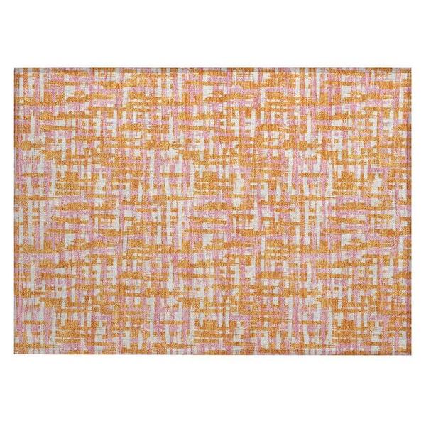 Chantille Machine Washable Indoor/Outdoor Abstract ACN1060 Orange 1 ft. 8 in. x 2 ft. 6 in. Area Rug
