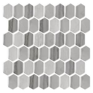 Honeycomb Mocha 10 in. W x 10 in. H Gray/Brown Peel and Stick Decorative Mosaic Wall Tile Backsplash (6-Tiles)