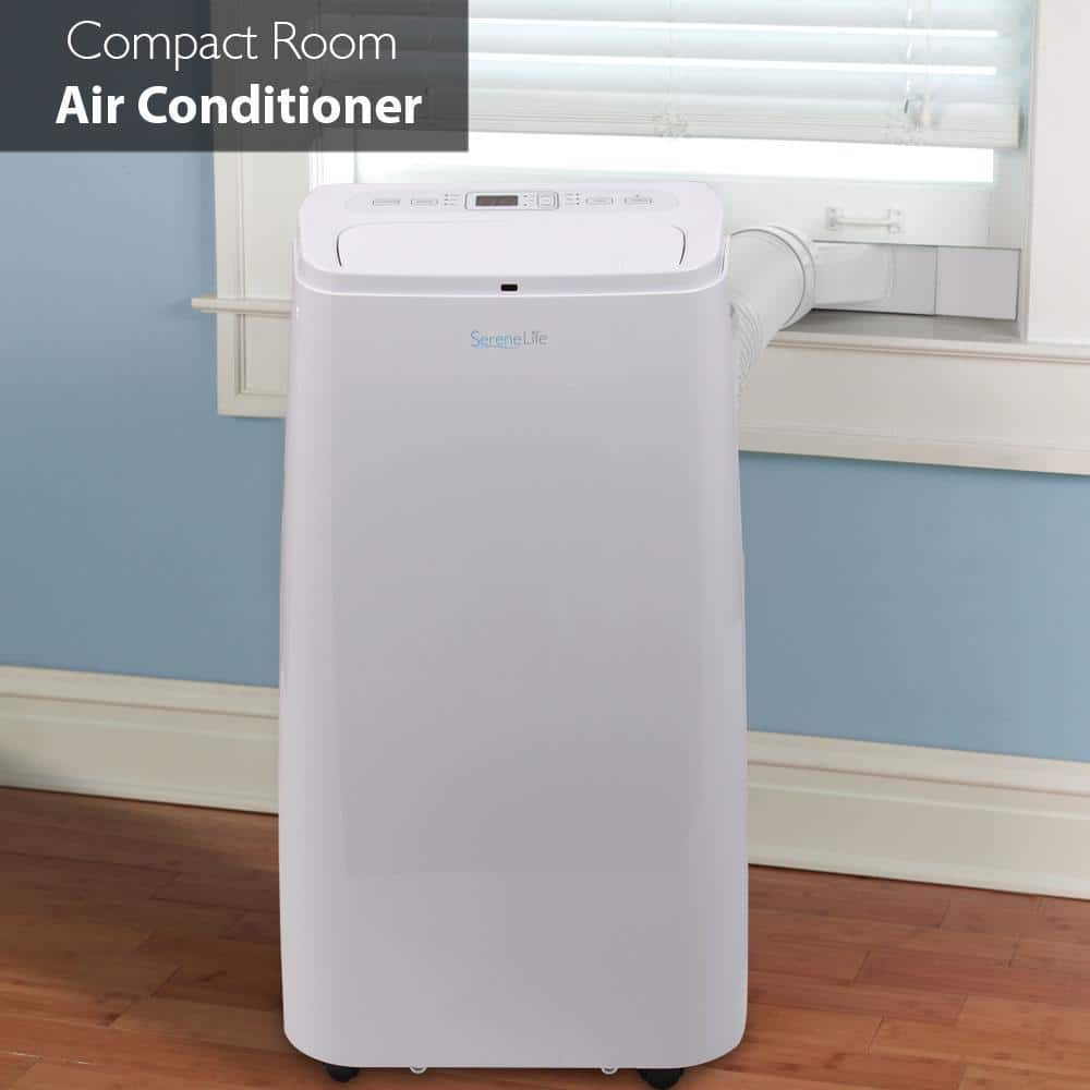 SereneLife 12,000 BTU White Portable Air Conditioner with Remote