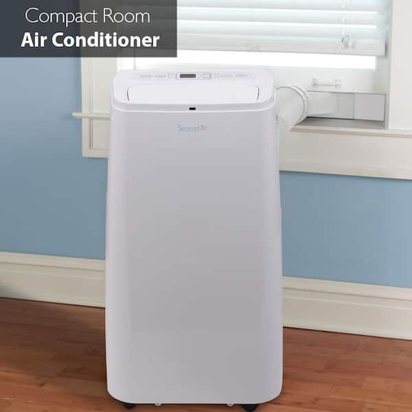 12,000 BTU Portable Air Conditioner Cools 320 Sq. Ft. with Dehumidifier and Fan Modes in White